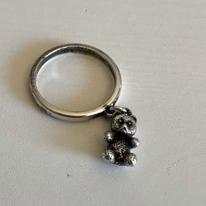 Retired James Avery Teddy Bear Dangle Ring